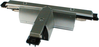 T-Verbinder mit Einspeisung in titansilber