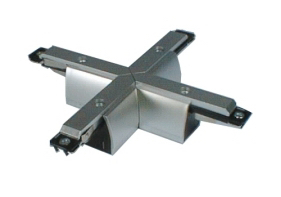 Kreuzverbinder mit Einspeisung in silber