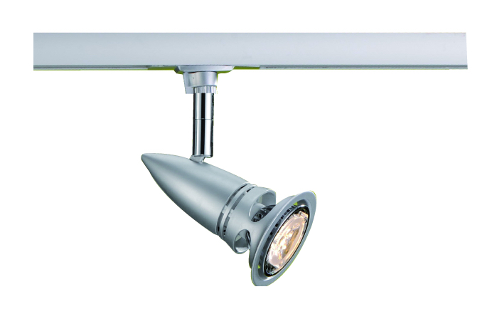 Powerline Strahler Rocket in silber dimmbar