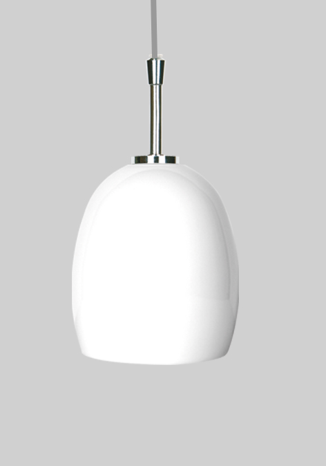 Powerline Pendel in silber mit Glas in opal