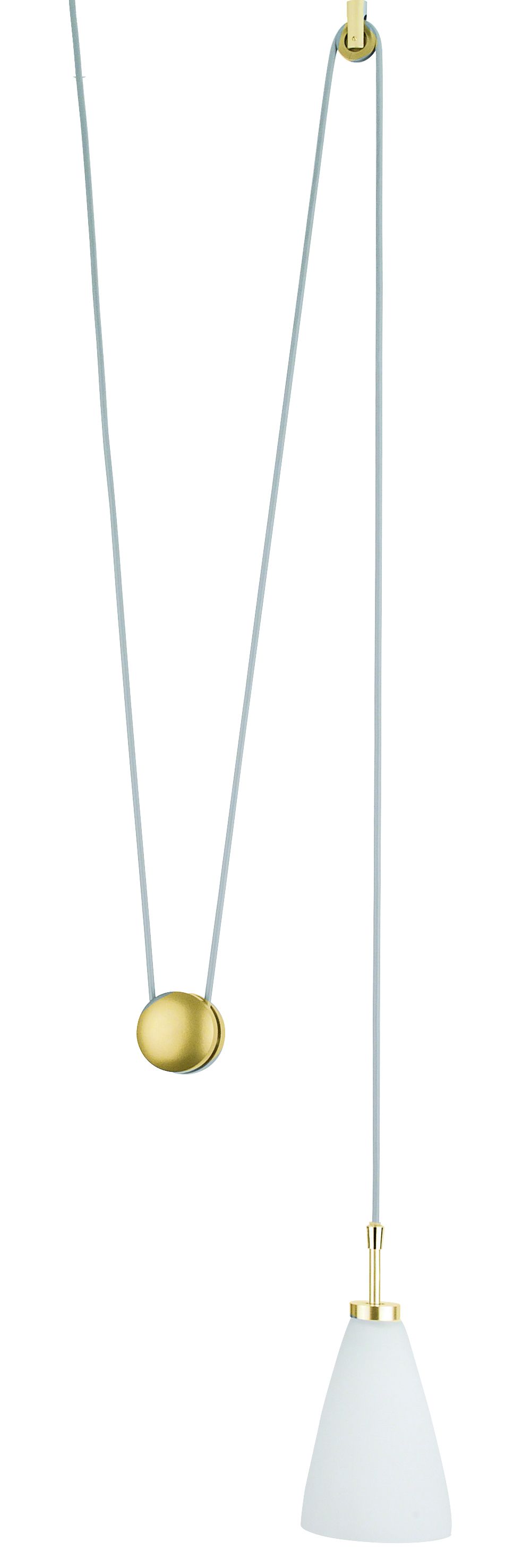Powerline Pendel höhenverstellbar in gold mit Glas