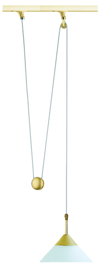 Powerline Pendel höhenverstellbar in gold mit Glas