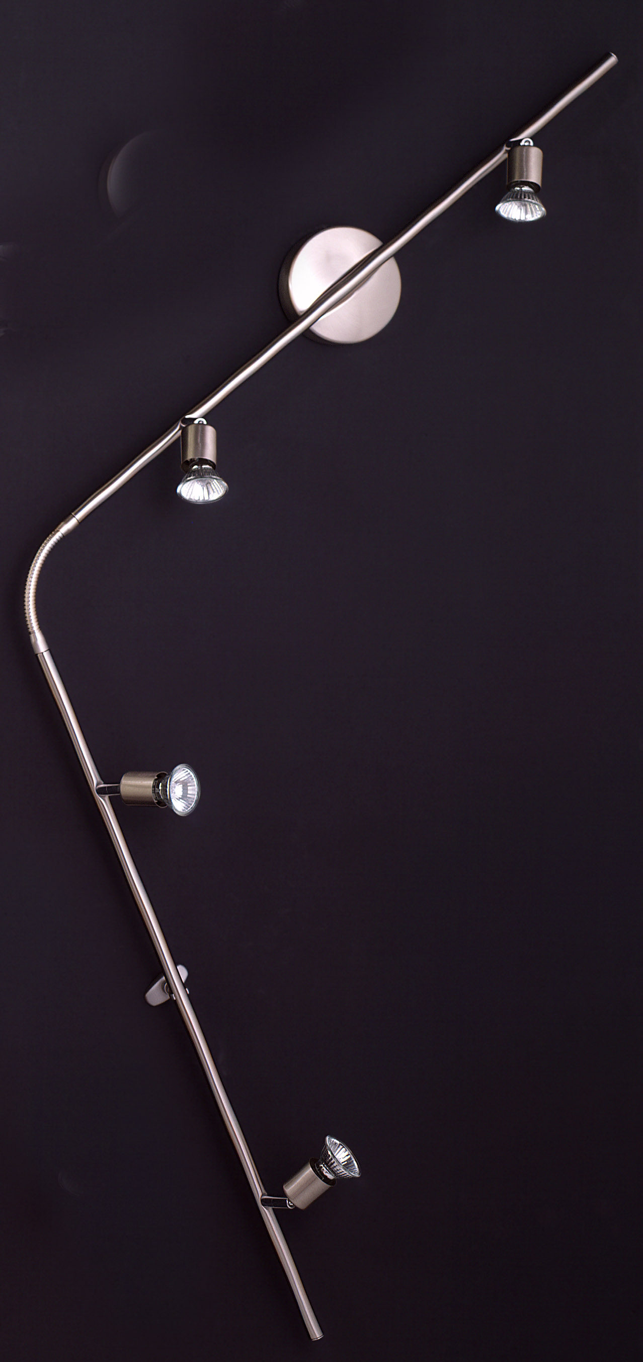 Deckenleuchte 165cm in nickel matt 4-flammig 4xGU1