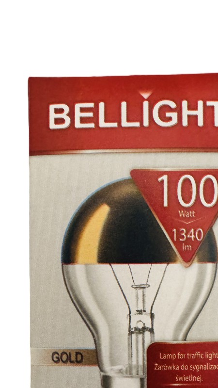 Bellight Glühbirne Birnenform A60 100W E27 Kopfspiegel Gold