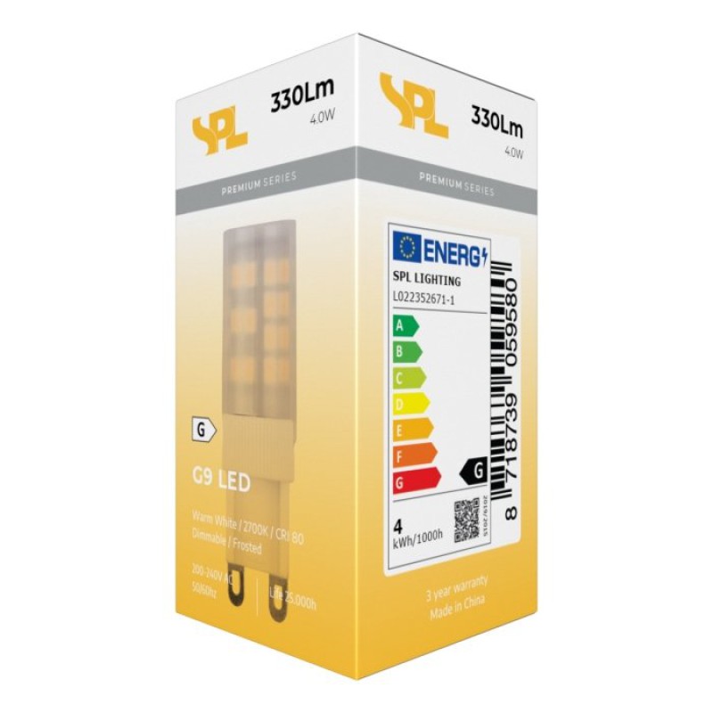 SPL LED Stiftsockellampe T17x50 G9 3,5 W 330 lm 2700K matt dimmbar