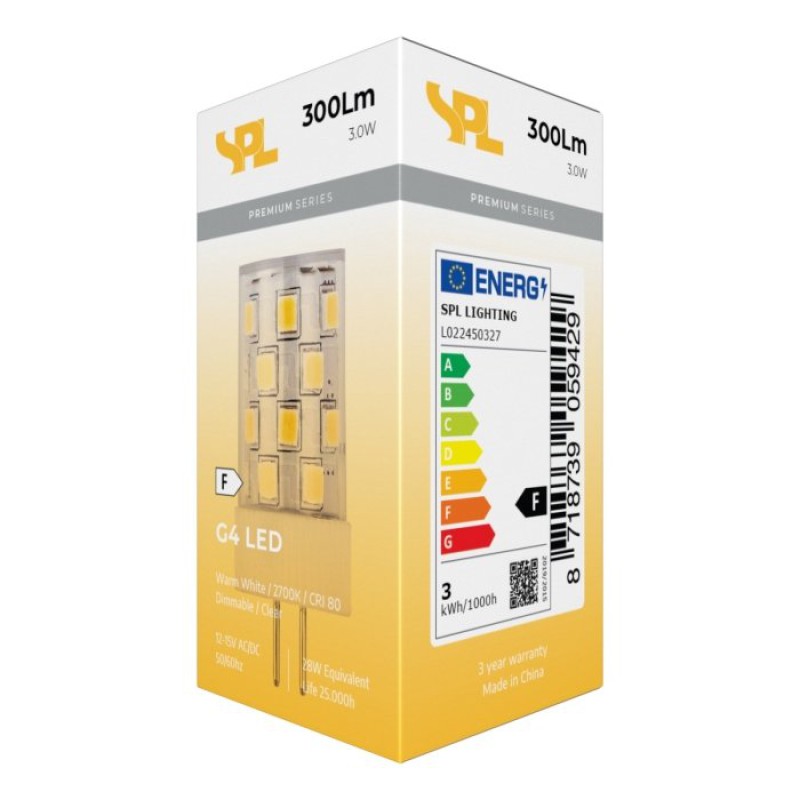 SPL LED Kapsel T17x40 G4 3 W 300 lm 2700K klar dimmbar