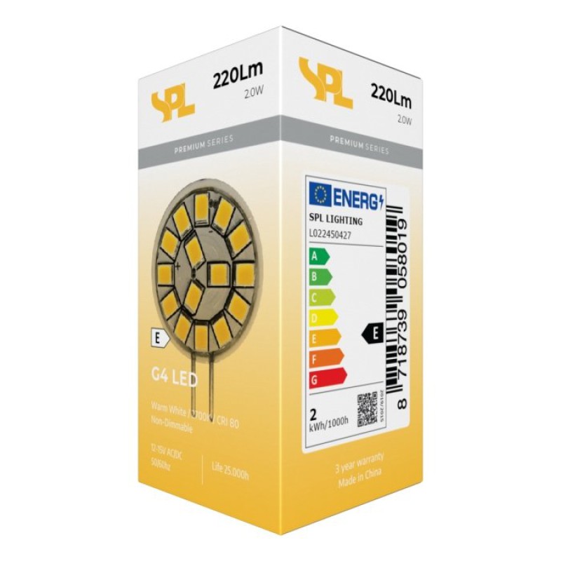 SPL LED Scheibe G4 1,8 W 220 lm 2700K klar
