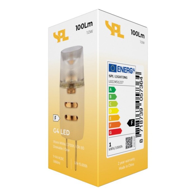 SPL LED Kapsel T10x32 G4 1 W 100 lm 2700K klar dimmbar