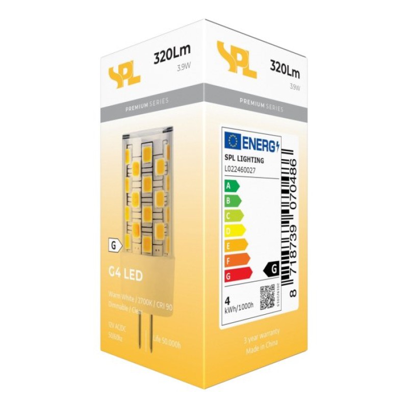 SPL LED Kapsel T18x43 G4 3,9 W 320 lm 2700K klar dimmbar