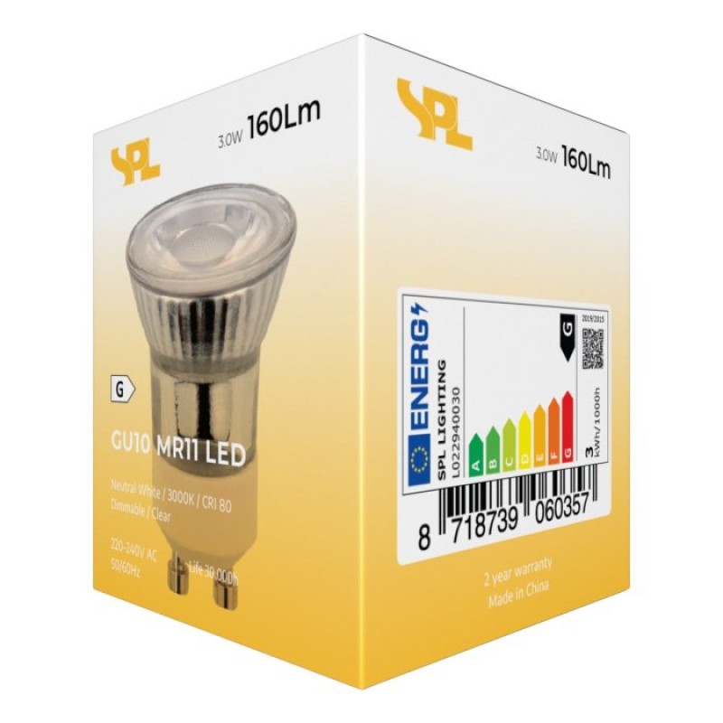 SPL LED Reflektor 35x47 GU10 3 W 160 lm 3000K klar dimmbar