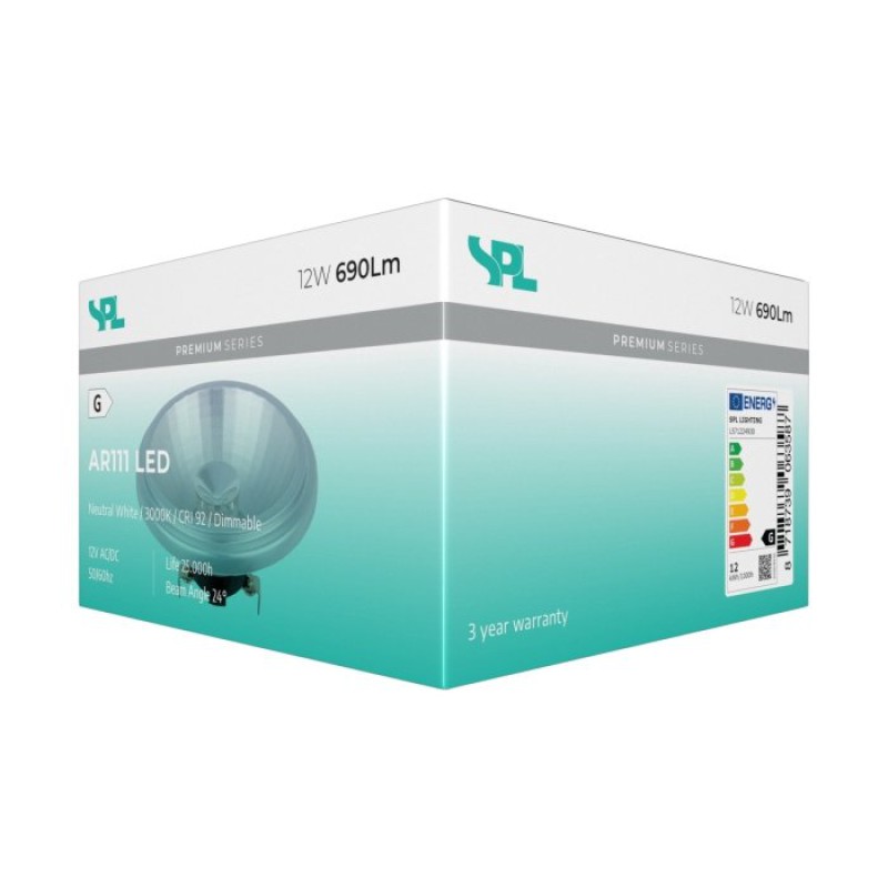 SPL LED Reflektor AR111x67 G53 12 W 690 lm 3000K klar dimmbar 24°