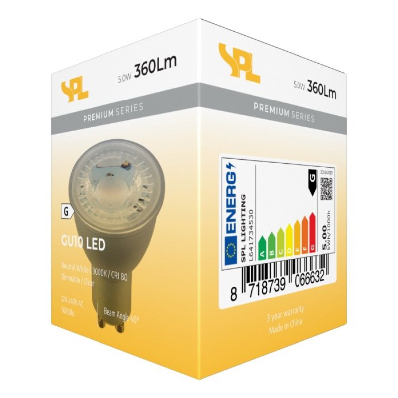 SPL LED Reflektor 50x55 GU10 5 W 360 lm 3000K klar dimmbar