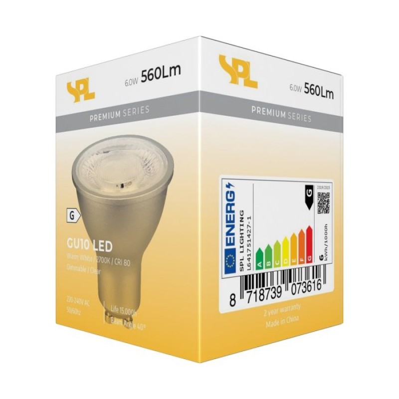 SPL LED Reflektor 50x55 GU10 6 W 560 lm 2700K klar dimmbar