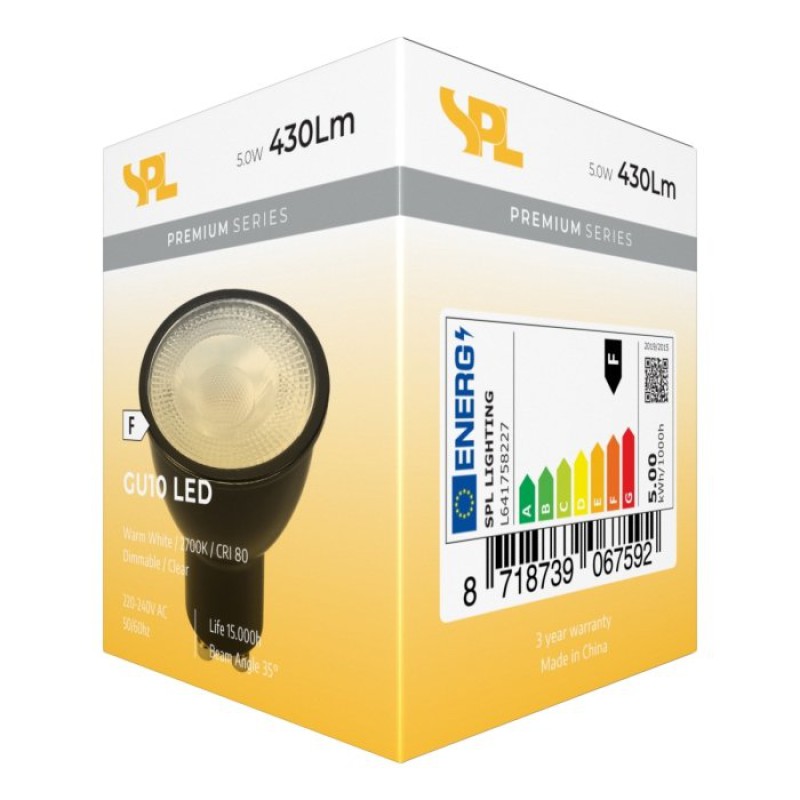 SPL LED Reflektor 50x54 GU10 5 W 430 lm 2700K klar dimmbar