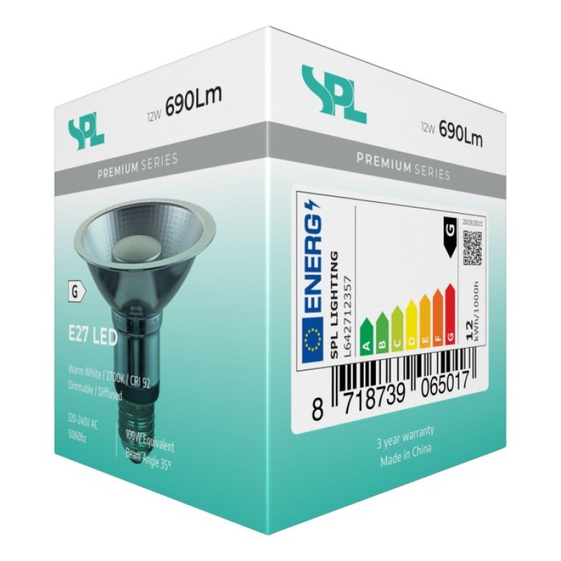 SPL LED Reflektor 95x91 E27 12 W 690 lm 2700K klar dimmbar