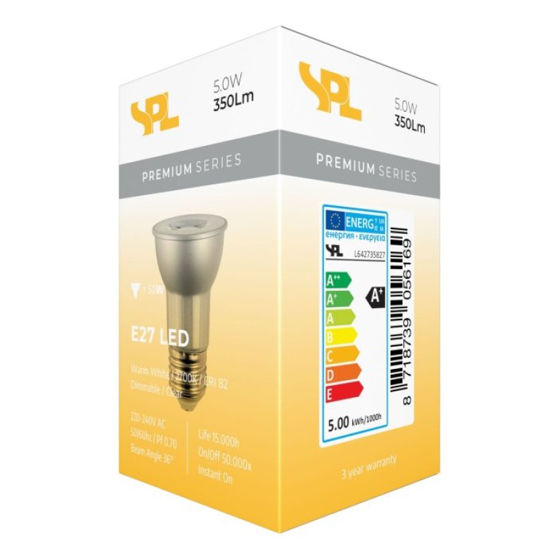 SPL LED Reflektor 50x78 E27 5 W 350 lm 2700K klar dimmbar