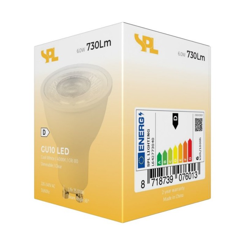 SPL LED Reflektor 50x55 GU10 6 W 730 lm 4000K klar dimmbar