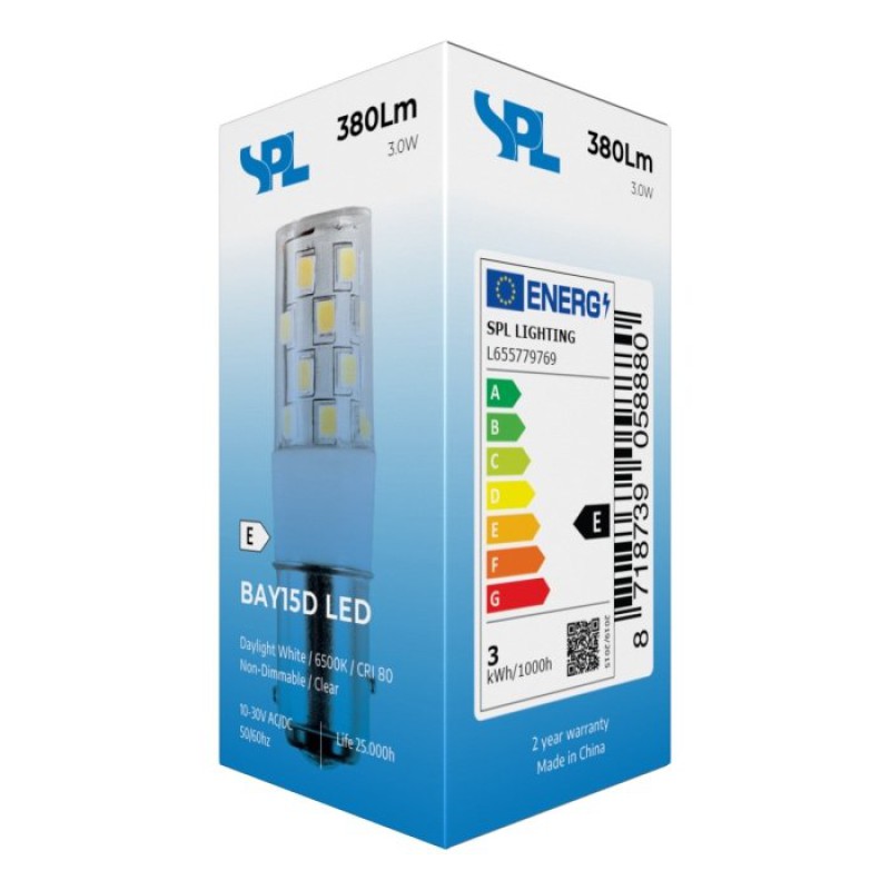 SPL LED Röhre T17x55 Bay15d 3 W 380 lm 6500K klar