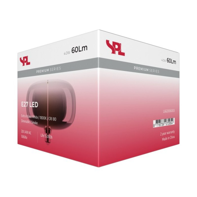 SPL LED Filament Laterne P215x165 E27 4 W 60 lm 1800K Rauchglas dimmbar