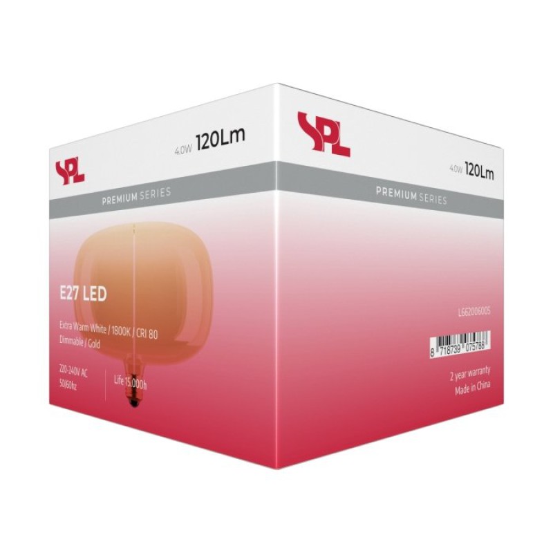 SPL LED Filament Laterne P215x165 E27 4 W 120 lm 1800K Gold dimmbar