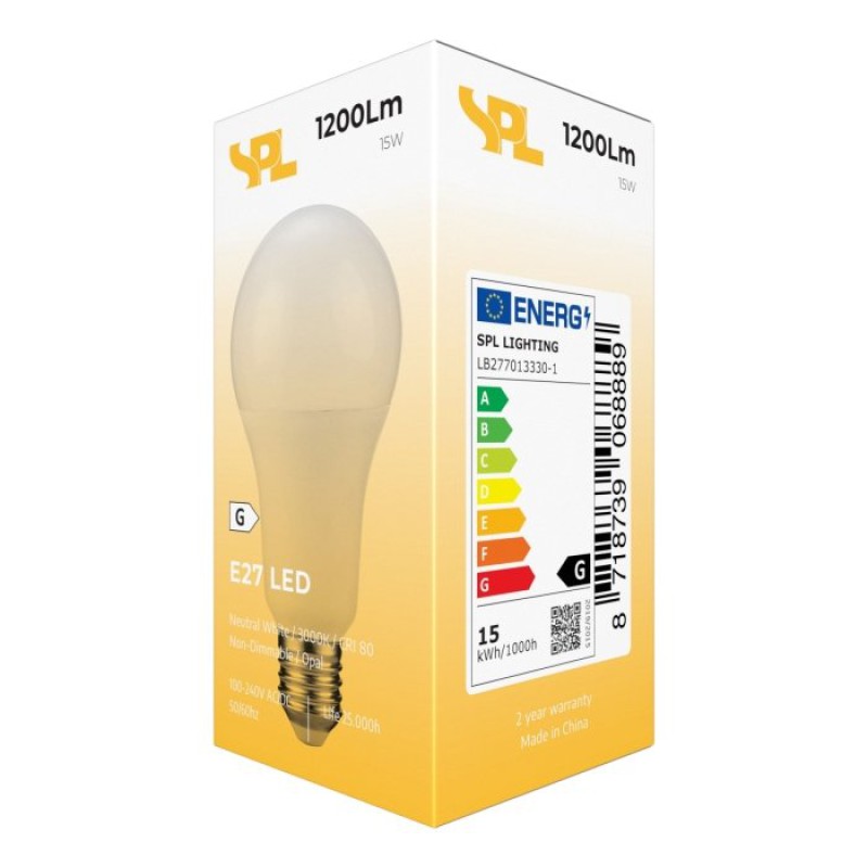 SPL LED Birne A71x135 E27 15 W 1200 lm 3000K opal