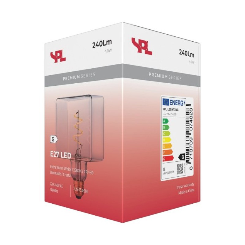Preview: SPL LED Filament Würfel C95x155 E27 4 W 240 lm 2500K Kristall dimmbar
