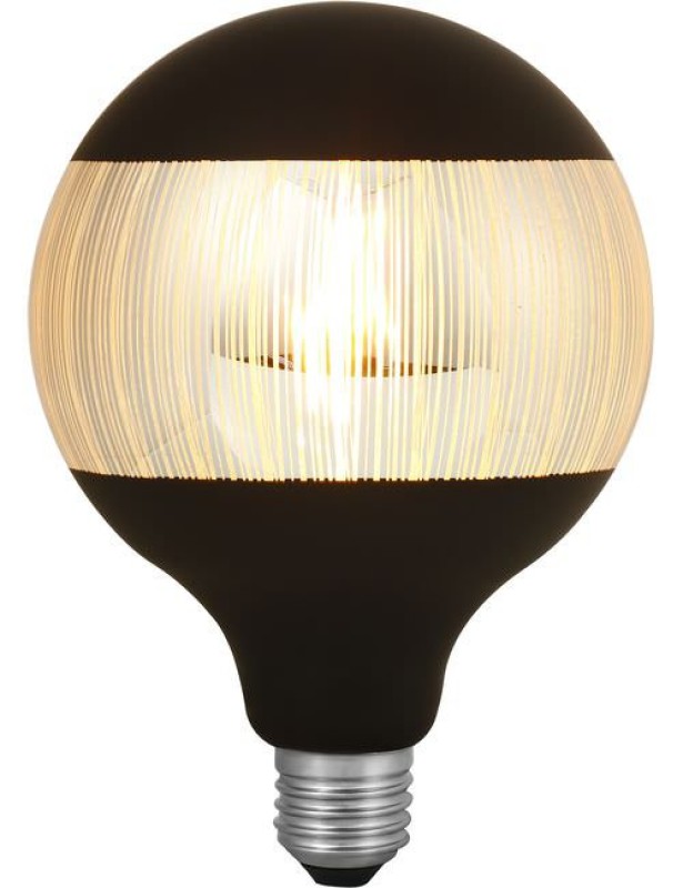 Preview: SPL LED Filament Globe G125x180 E27 4 W 120 lm 2500K Schwarz-Silber dimmbar Stripe