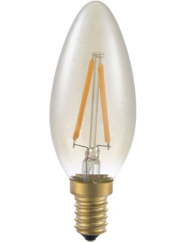 SPL LED Filament Kerze C35x100 E14 2 W 100 lm 2200K Gold dimmbar