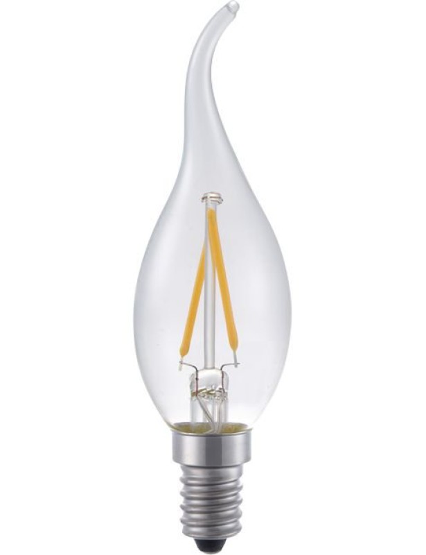 SPL LED Filament Windstoßkerze C35x120 E14 1,5 W 140 lm 2500K klar dimmbar