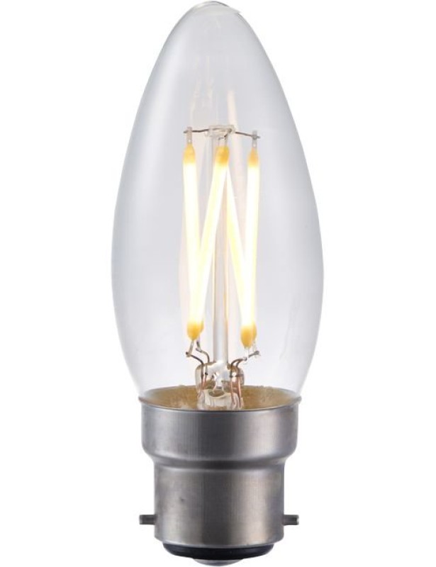 Preview: SPL LED Filament Kerze C35x100 Ba22d 4 W 320 lm 2500K klar dimmbar