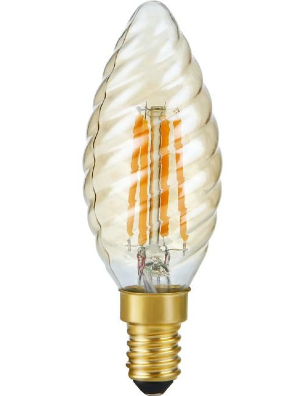 SPL LED Filament Kerze gedreht C35x100 E14 4 W 250 lm 2200K Gold dimmbar
