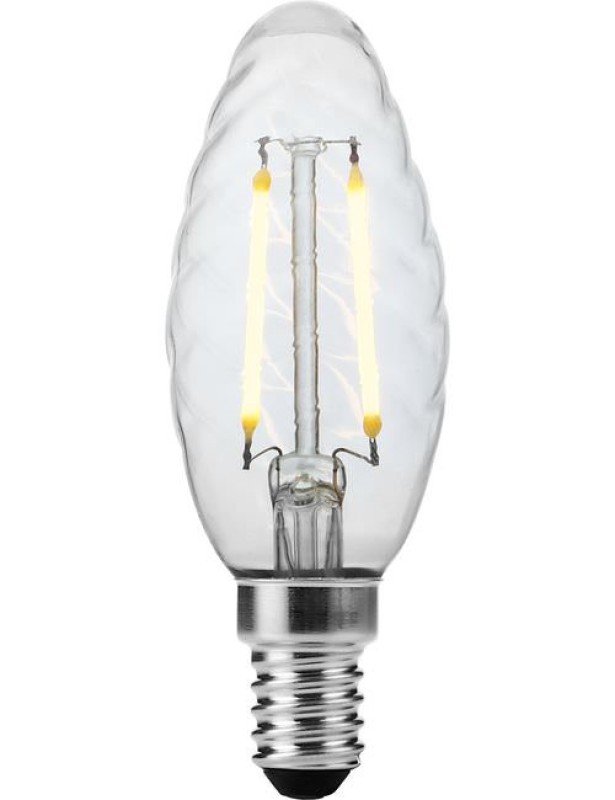 Preview: SPL LED Filament Kerze gedreht C35x100 E14 2 W 120 lm 2200K klar dimmbar