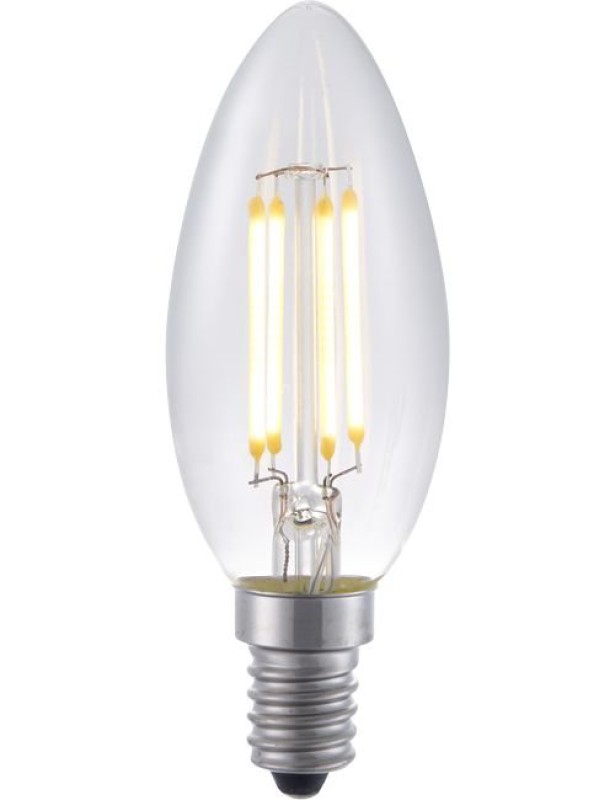 Preview: SPL LED Filament Kerze C35x100 E14 4 W 370 lm 2500K klar dimmbar