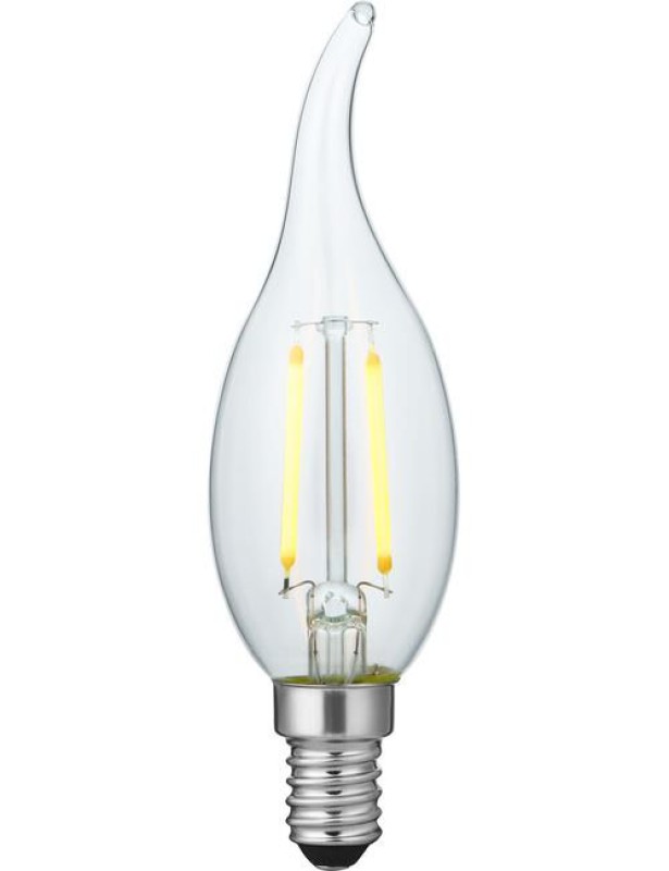 Preview: SPL LED Filament Windstoßkerze C35x120 E14 1,5 W 140 lm 2200K klar dimmbar