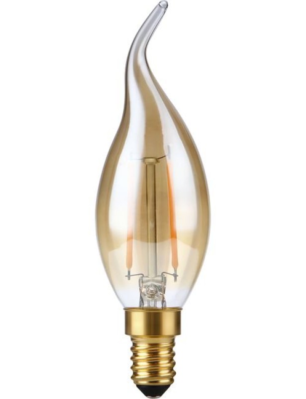 SPL LED Filament Windstoßkerze C35x120 E14 2 W 140 lm 2200K Gold dimmbar