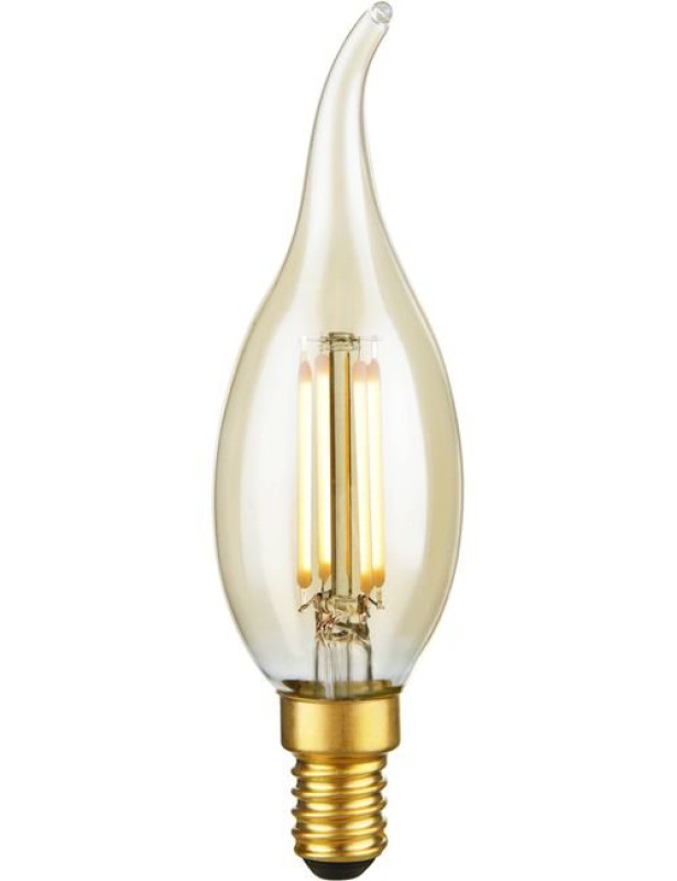 Preview: SPL LED Filament Windstoßkerze C35x120 E14 4 W 300 lm 2200K Gold dimmbar