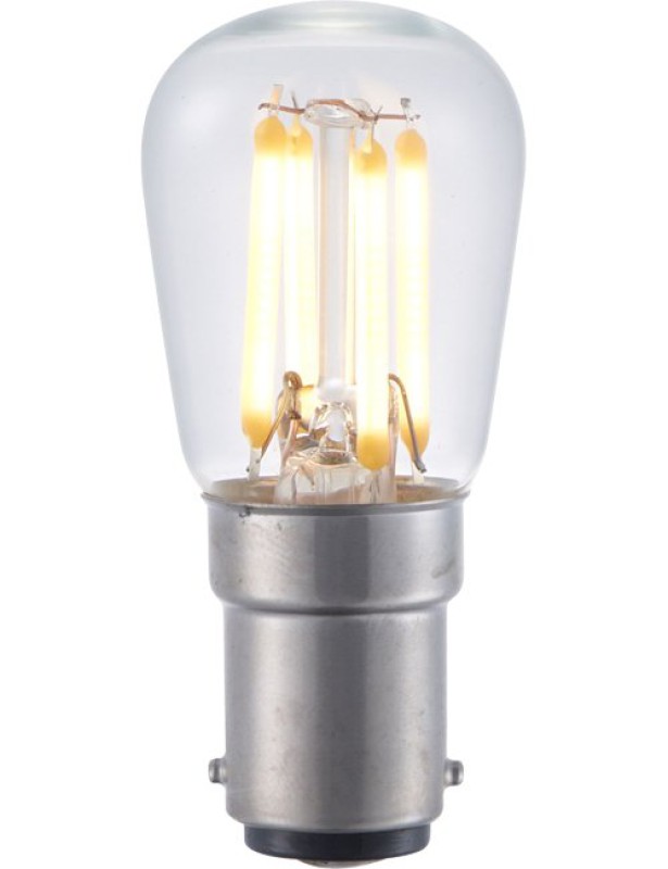 Preview: SPL LED Filament Röhre P26x56 Ba15d 3 W 210 lm 2500K klar dimmbar