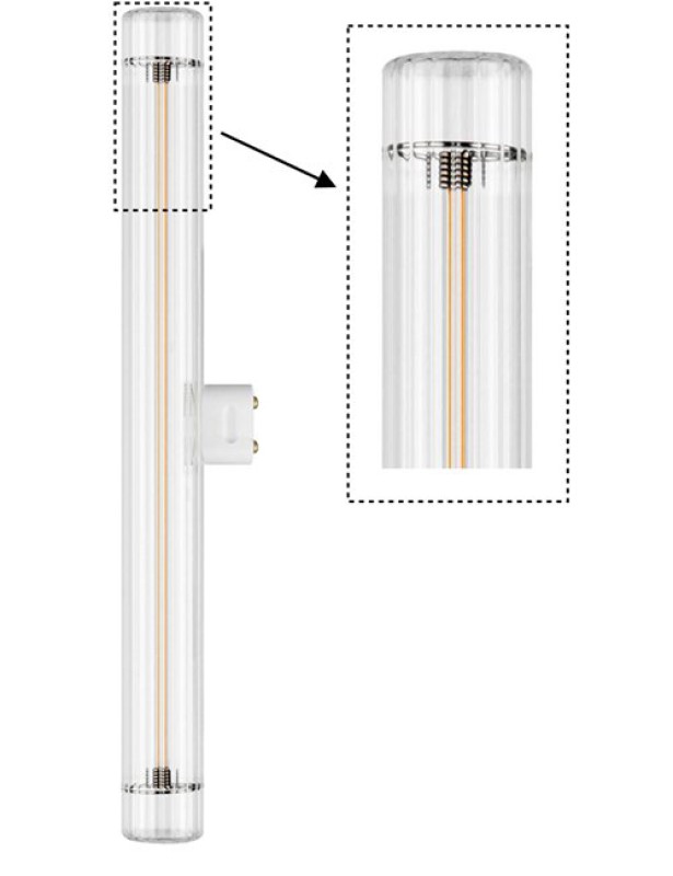 Preview: SPL LED Filament Linienlampe T30x300 S14d 2,8 W 150 lm 2200K klar dimmbar LX025301709