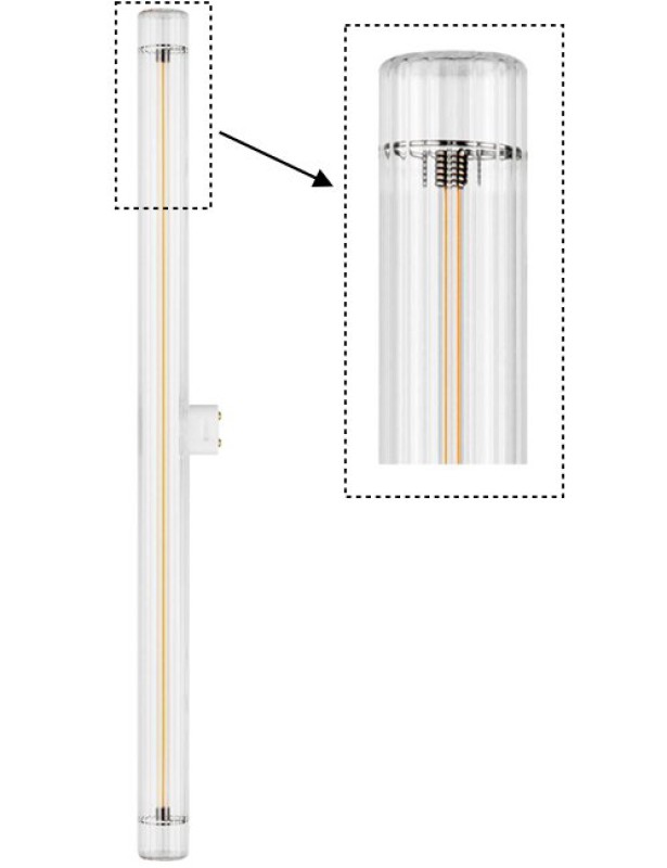 Preview: SPL LED Filament Linienlampe T30x500 S14d 4 W 240 lm 2200K klar dimmbar