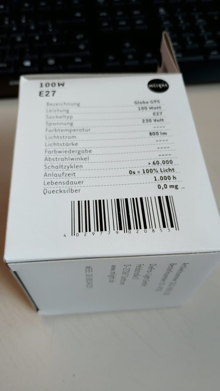 Preview: Mlight Globelampe G95 100W E27 opal stoßfest