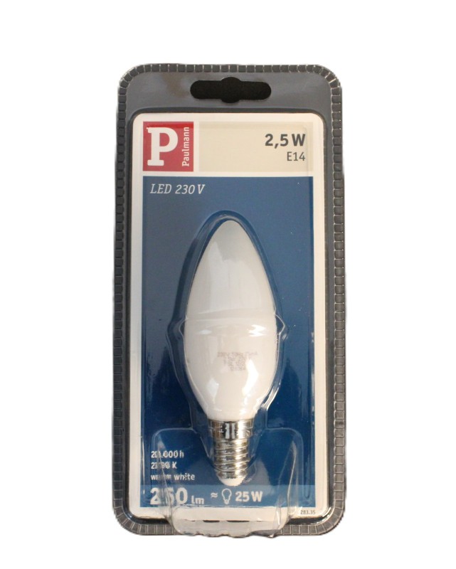 Paulmann LED Kerze 2,5W = 25W E14 Opal Weiß Warmweiß