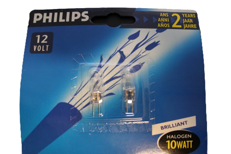 Philips Halogenlampe Stiftsockel ECO 12V G4 10W Klar 2yr 2x