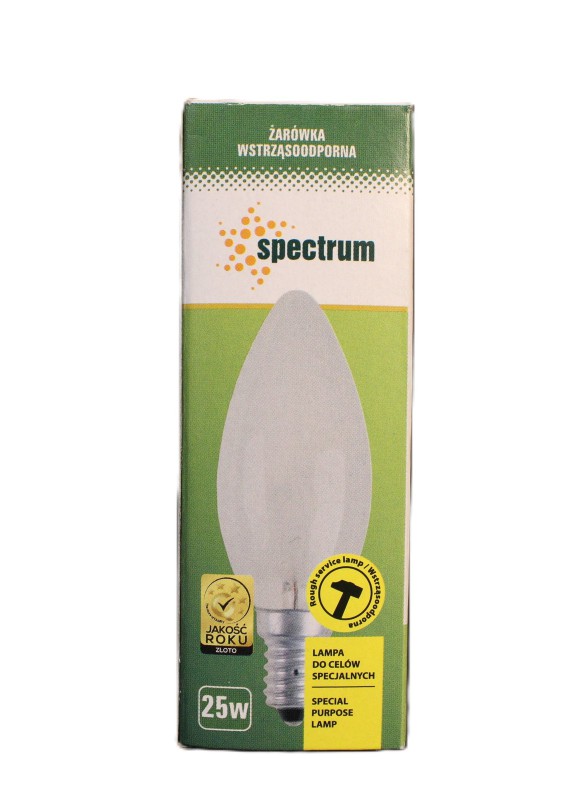 Spectrum Kerze Glühbirne 25 Watt E14 Matt Stoßfest