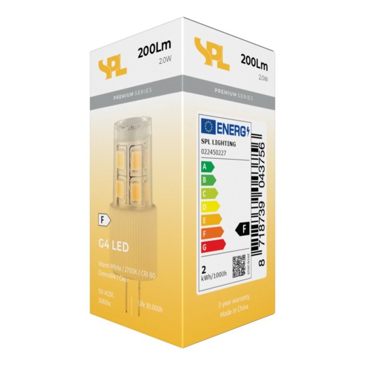 SPL LED Kapsel T14 G4 2 W 200 lm 2700K klar dimmbar
