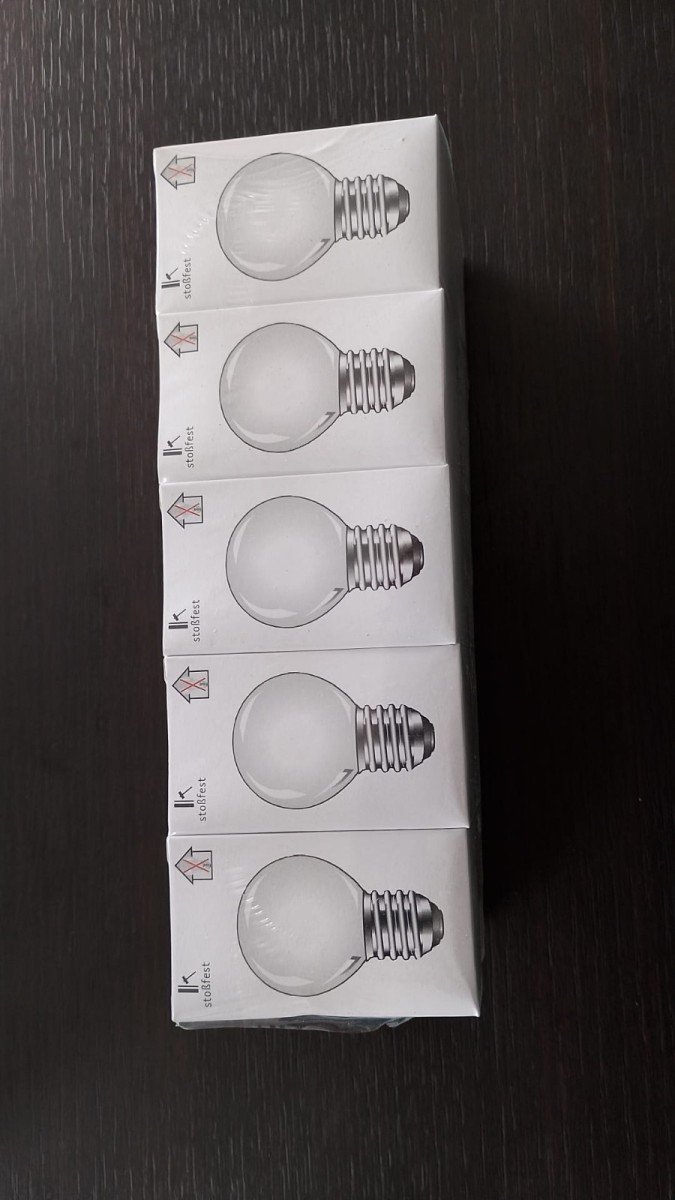 10x BUSCH Tropfenlampe E27 60W opal stoßfest