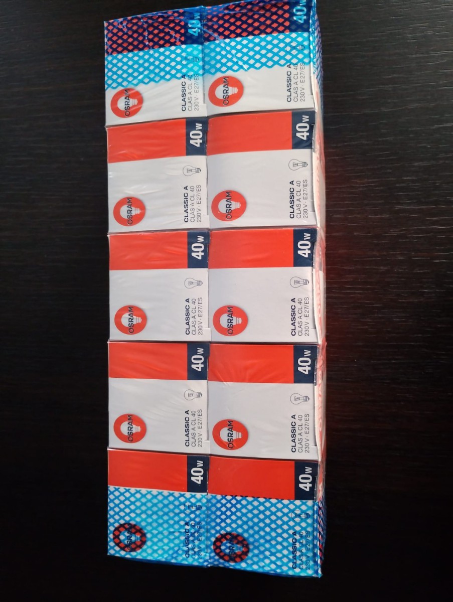 10x OSRAM AGL 40 W E27 klar