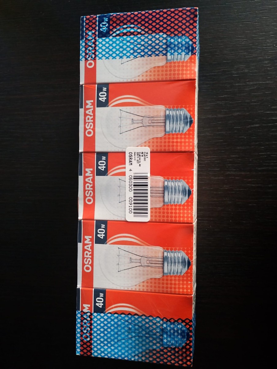 10x OSRAM AGL 40 W E27 klar