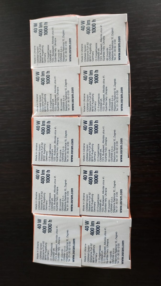 10x OSRAM Kerze 40W E14 klar
