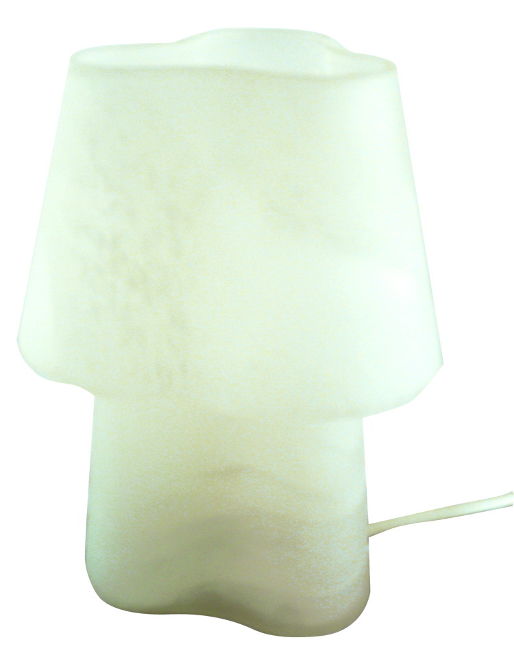 Tischleuchte 20cm mit rundem Fuß in alabasterfarbe