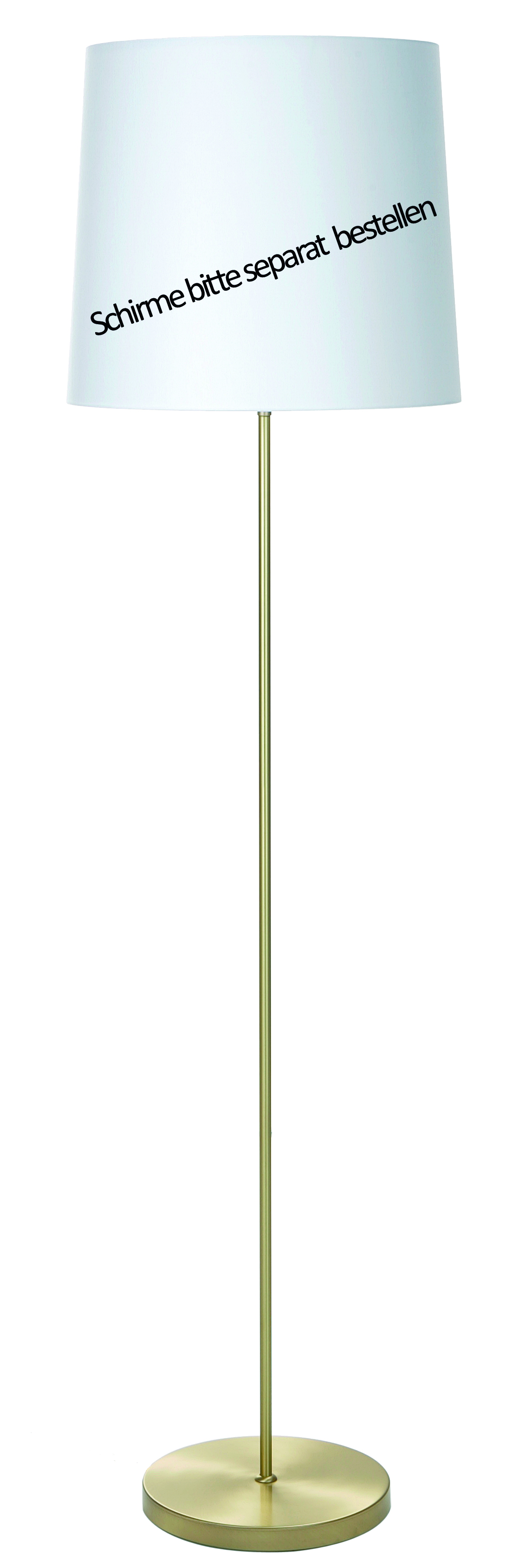 Paul Stehleuchte 120cm in messing matt, Schirm sep